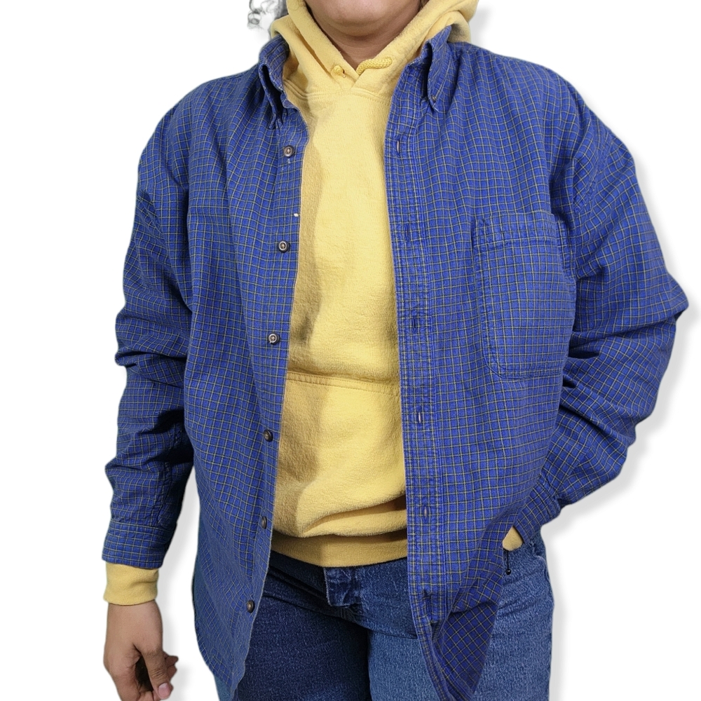 Blue and Yellow Flannel by Structure Blue